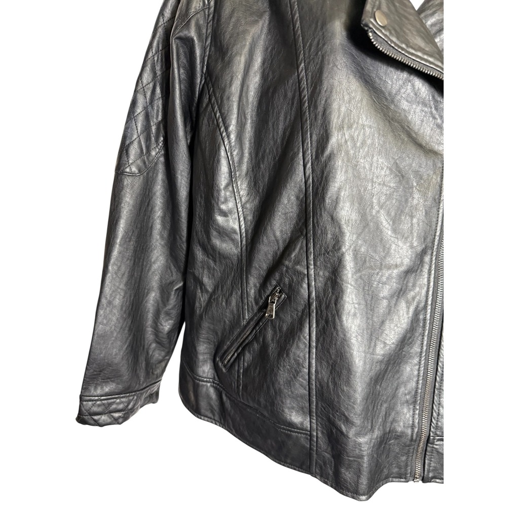 Sabrina Lauren Jacket Size 2X Womens Black Faux Leather PERFECT CONDITION - Picture 3 of 14